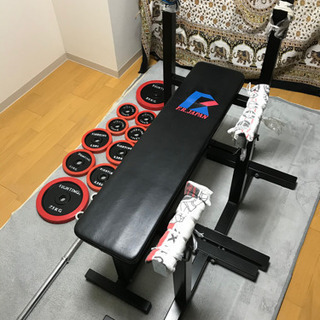ベンチプレスセット　ダンベル　バーベルシャフト　ベンチ台　ファイ...