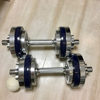 【美品】クロームダンベル15kg 2本　計30kg（使用回数:3回）