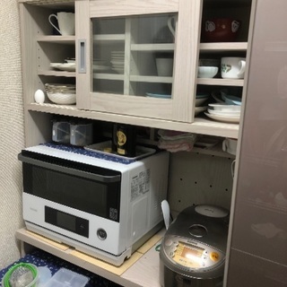 【美品】LOWYA キッチン棚　ホワイトウォッシュ