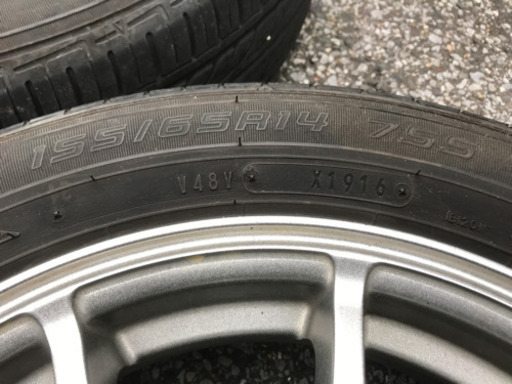 再掲載！ 155/65R14 DUNLOP エナセーブ EC202 アルミホイール 4本セット 14インチ 4.5j ＋43 PCD100 4H