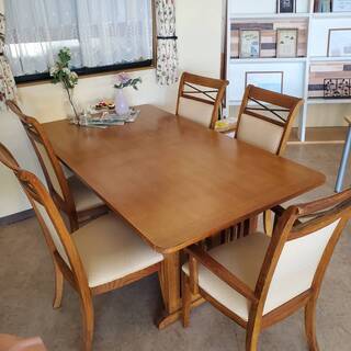 直接引き取り限定】ダイニングテーブルセット 大川家具