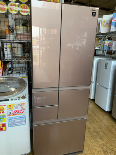 2015年製 SHARP シャープ 551L フレンチドア冷蔵庫 SJ-GT55B プラズマクラスター ガラス扉 日本製