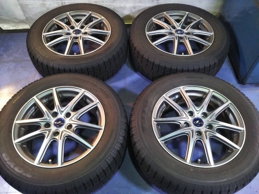 冬16インチ 希少！日本製アルミ☆美品☆ヴェゼル エスティマ クラウン マークＸ オデッセイ ストリーム 215/60Ｒ16【富山】JAPAN ウエッズ 中古/4本