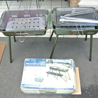 アウトドア BBQ キャンプ ツインバーベキュー グリル コンロ...