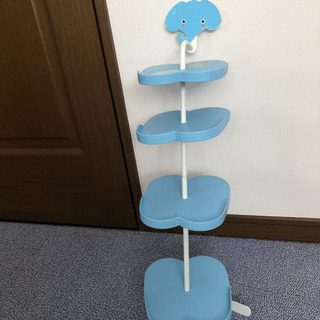 【差し上げます】キッズ シューズラック ゾウさん ブルー