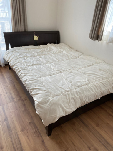 【値下げ】ダブルベッド　フレーム&マットレスセット　1万→〜8000