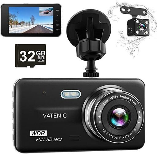 VATENICドライブレコーダー【 32Gカード付き】1080P前後 4.0イン