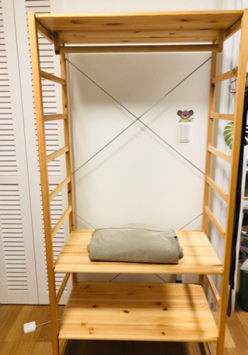 無印良品 パイン材ユニットシェルフ ワードローブ(カバー付き)