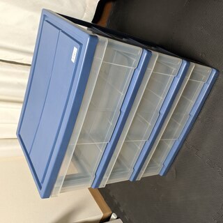 アイリスオーヤマ チェスト ワイド 3段（N543)ブルー/クリ...