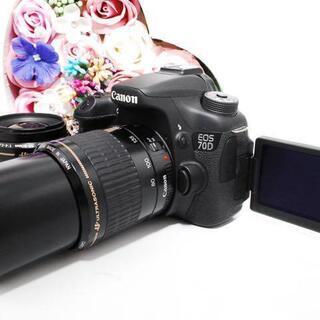 ★全国発送対応★交渉可★【初心者にオススメ人気一眼レフ！】Canon 70D ダブルレンズセット