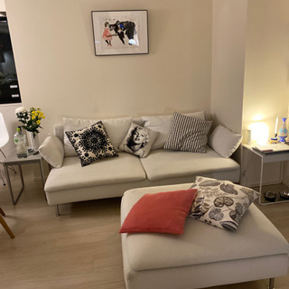 IKEA ソファ+オットマンのセット