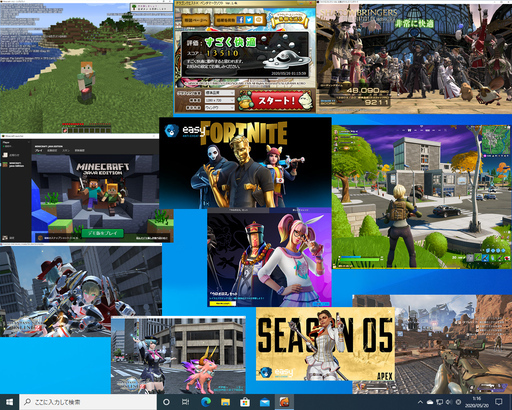 成立御礼!ライトゲーミングPC自作 ﾏｲﾝｸﾗﾌﾄ ﾌｫｰﾄﾅｲﾄ APEX  Win10