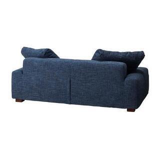 unico LOWEY 2.5人掛け カバーリングソファー オットマン付 ネイビー