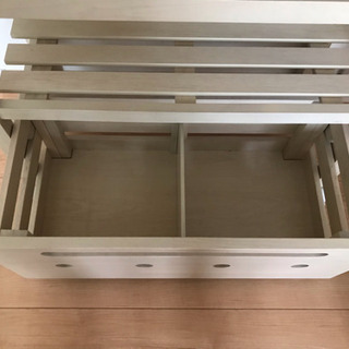 キッチンワゴン 高さ85cm ホワイトウォッシュの画像