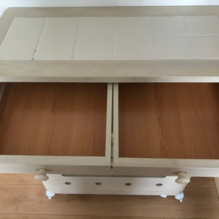 キッチンワゴン 高さ85cm ホワイトウォッシュの画像