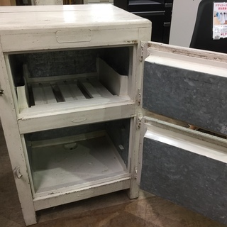 【愛品館市原店】昭和レトロ家具木製冷蔵庫　アンティークの画像