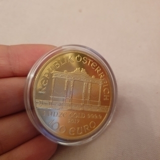 Austria replica ウィーンフィル 100ユーロ金貨 24金箔メッキの画像