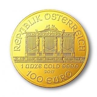 Austria replica ウィーンフィル 100ユーロ金貨 24金箔メッキの画像