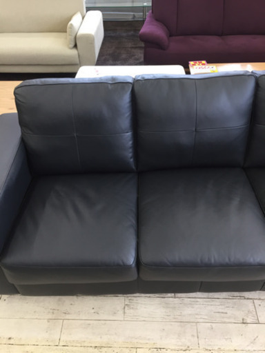 5/23 新入荷 定価128,000- IKEA 3人掛けソファ 本革 高級 3Pソファー