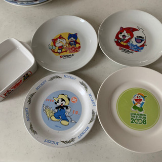ミッキー ドラえもん 妖怪ウォッチ お皿 5つ