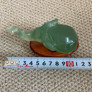 翡翠 ペア象 台座付き