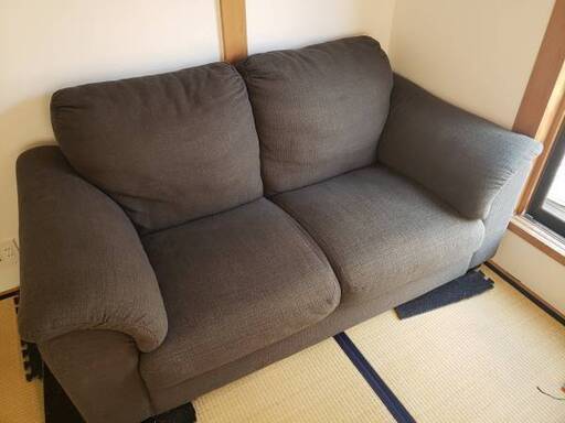 イケア　IKEA　グレー　ソファー　２人掛け　TIDAFORS　ファブリックソファー