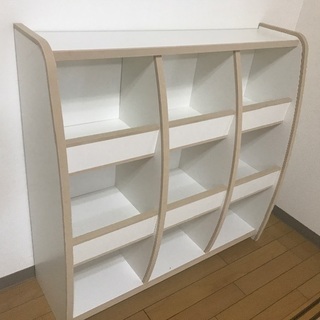 (決定)おもちゃ収納棚　キッズラック　棚　ホワイト　お子様の目線...