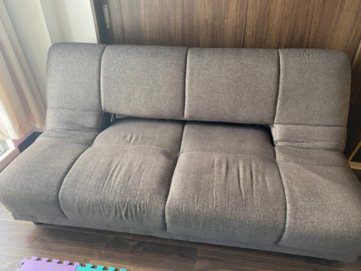 ★良品　ニトリ布張りソファベッド