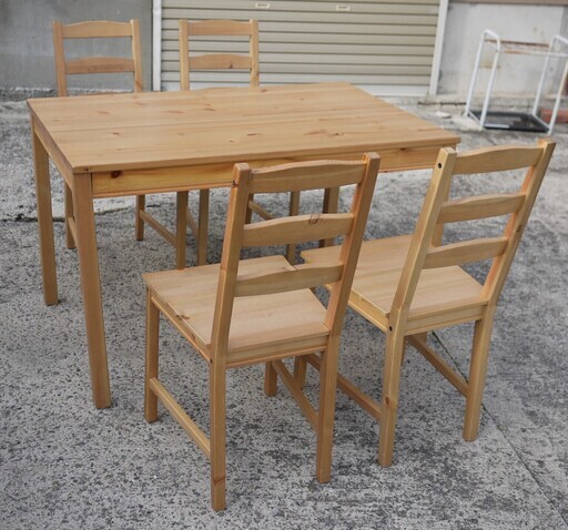 手渡し限定 ダイニングテーブル IKEA JOKKMOKK 椅子3脚 セット IKEAで