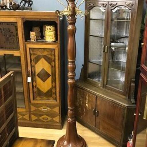 ★セール中につき表示価格より店頭割引中！リサイクル　輸入家具調 ポールハンガー コート掛け 帽子掛け　ポールスタンド　玄関 ホール ハンガー 収納