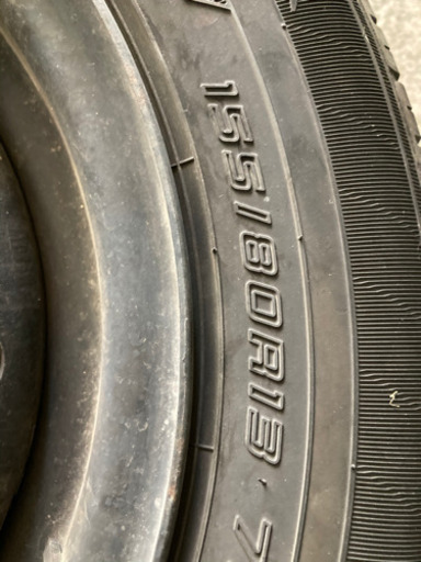 155/80R13 DUNLOP EC203 中古タイヤスチールホイルセット