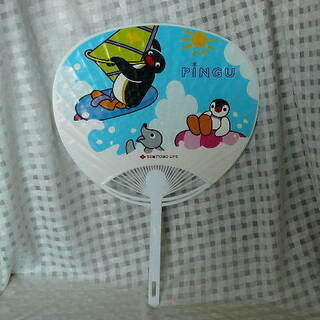 汚れキズあり 住友生命 PINGU 自宅保管品 うちわ ピングー...