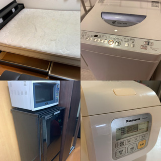 家具•家電5点セット【ベッド•冷蔵庫•洗濯機•電子レンジ•炊飯器】