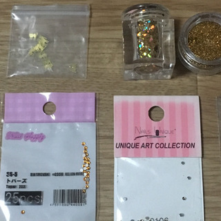新品 未使用 もあり！ ゴールド 系 ネイルパーツ セット スワロフスキーの画像