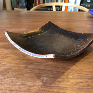 天草丸尾焼　焼き締め角皿　中古の画像