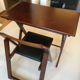 天然木 椅子 机 セットの画像