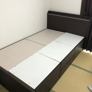 取引中 収納付きベッドフレーム セミダブル 割引