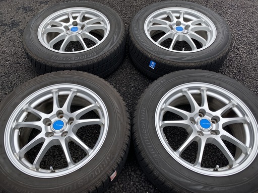 トヨタ専用 エコフォルム 7J +45 5-114.3 ★ 2015年製 国産スタッドレス ブリヂストン VRX 215/60R17 ★ エスティマHV　アルファード