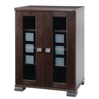 キャビネット ガラス 棚 シェルフ　高さ813mm 幅585mm 奥行418mmの画像