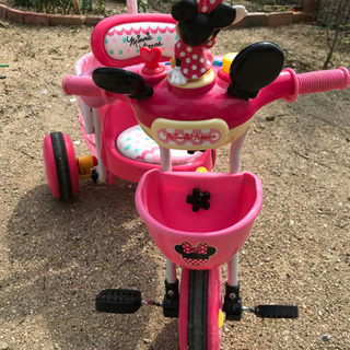【美品】ミニーちゃん　おしゃべり三輪車 Disney - Disneyミニー おしゃべりカーゴ三輪車 取説付きの通販
