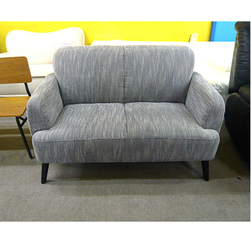 札幌【2人掛け 布製アームソファ】幅128cm ファブリック 格子模様 市松模様 チェック 格子柄 市松柄 ソファー 2人掛けソファ 本郷通店