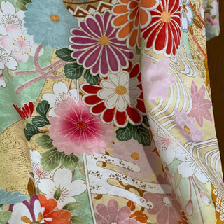 振袖フルセット駒刺繍　乱菊　暈し染め　金彩　正絹 正絹 振袖 十日町老舗ブランド 吾妻徳穂 金駒刺繍 吉澤友禅 金彩5点