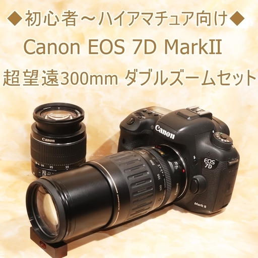 キャノン EOS 7D Mark Ⅱ☆一眼レフカメラ☆超望遠レンズ付