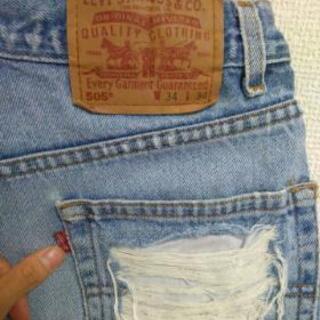 Levi's　505　ギャラ入り　ダメージ加工の画像