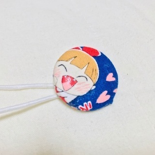 【ハンドメイド】ヘアゴム2個セット　鬼太郎　くるみボタンの画像