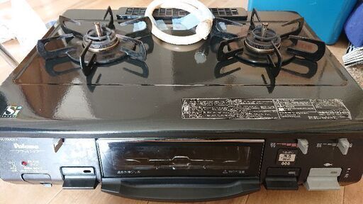 ガスコンロ*2口*魚焼きグリル付*フラットトップ*安全装置付*プロパンガス