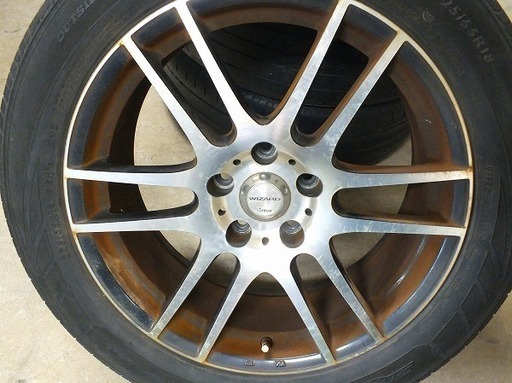 【苫小牧バナナ】ダンロップ 225/55R18 09年製 A-TECH アルミ 18×7 1/2J オフセット 38 PCD 114.