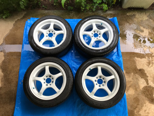 ホワイトホイール15インチ 6.5J+38 185/55R15