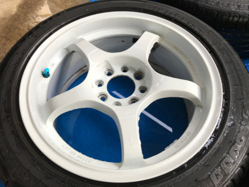 ホワイトホイール15インチ 6.5J+38 185/55R15