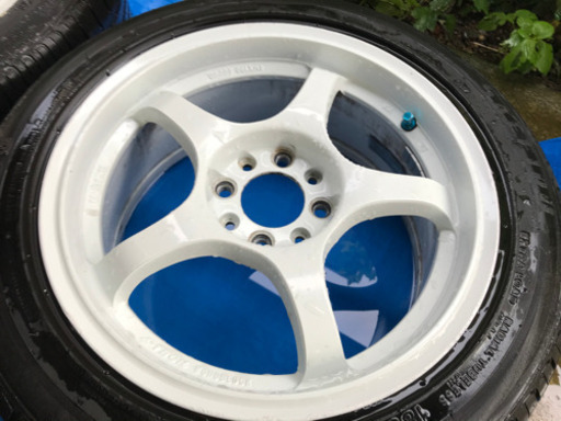 ホワイトホイール15インチ 6.5J+38 185/55R15